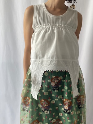 Antique white lace crop tops