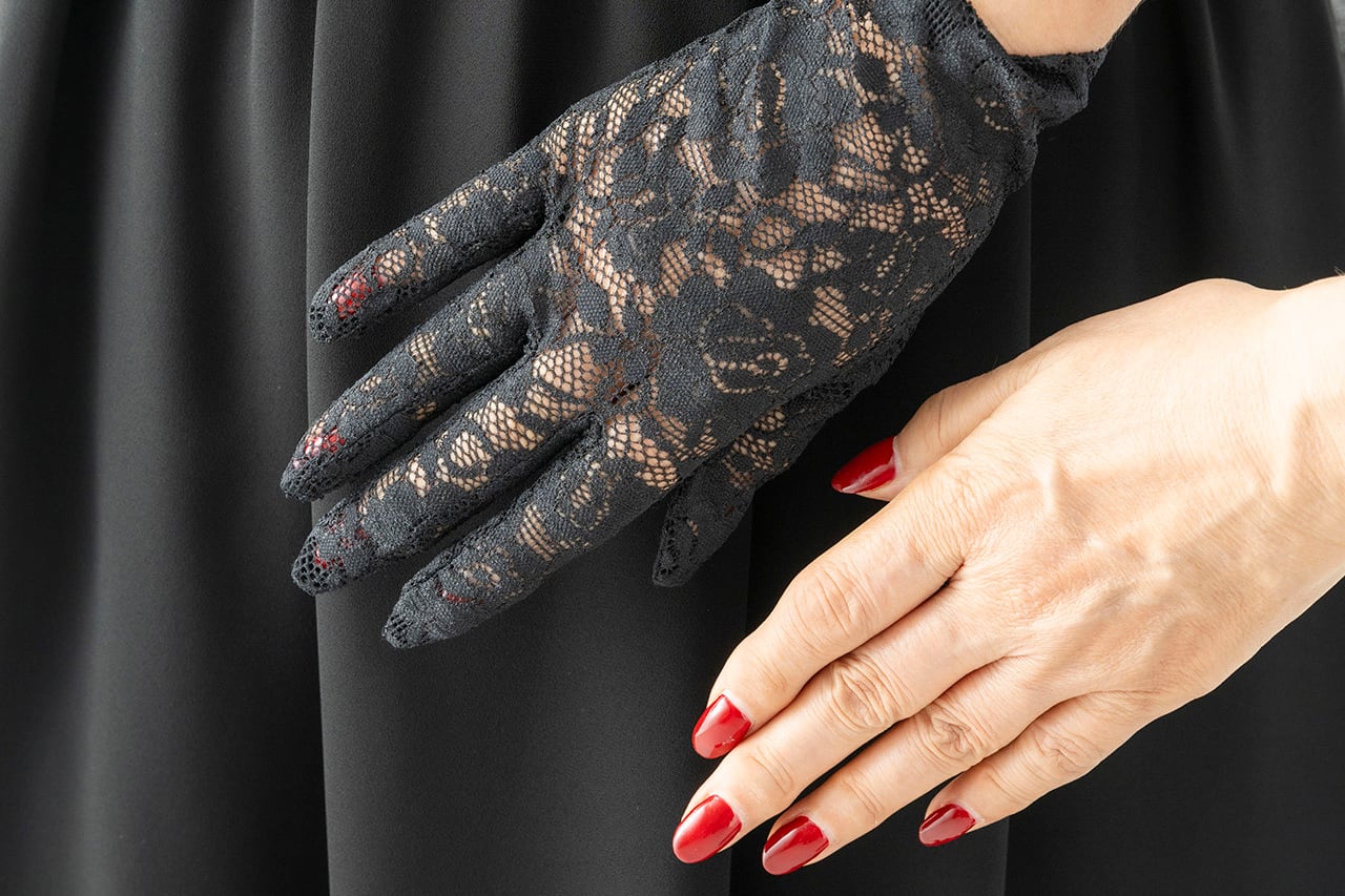 東京ソワール ストレッチレースのフォーマル手袋（慶弔両用） | 中村