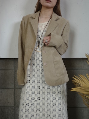 〈vintage〉eco suede jacket