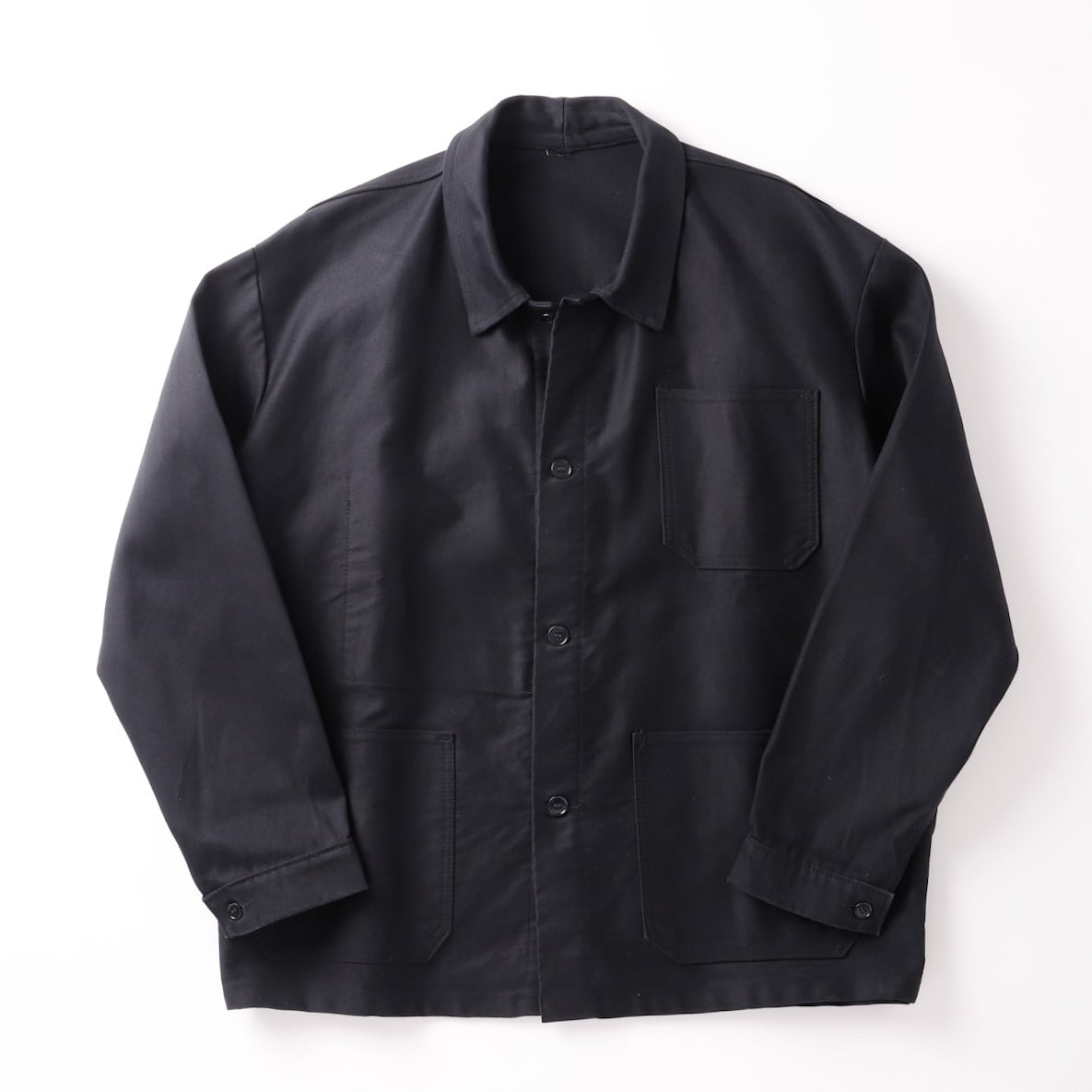 未使用】60s French special vintage black moleskin jacket coverall