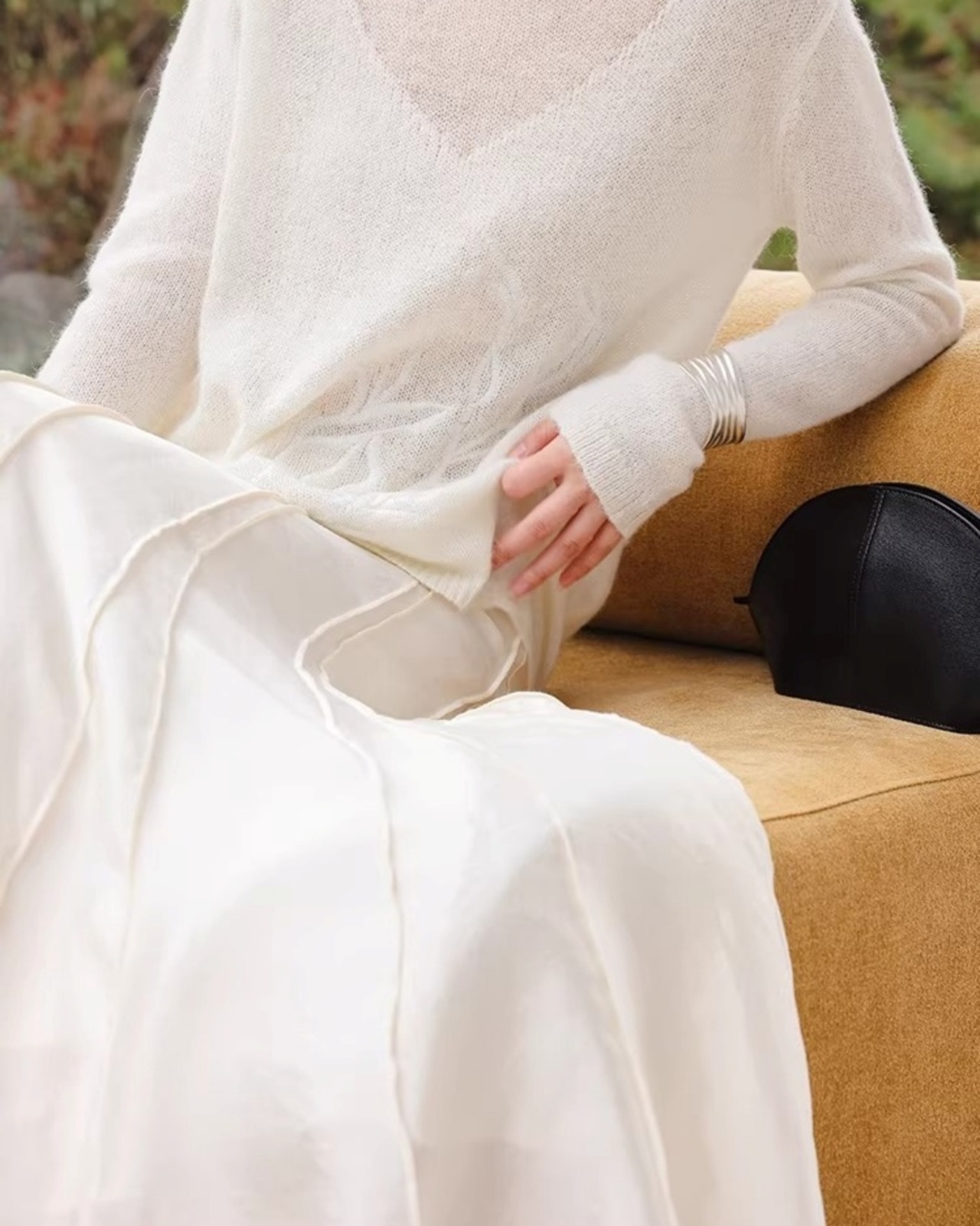 Pleated maxi long Skirt L0093