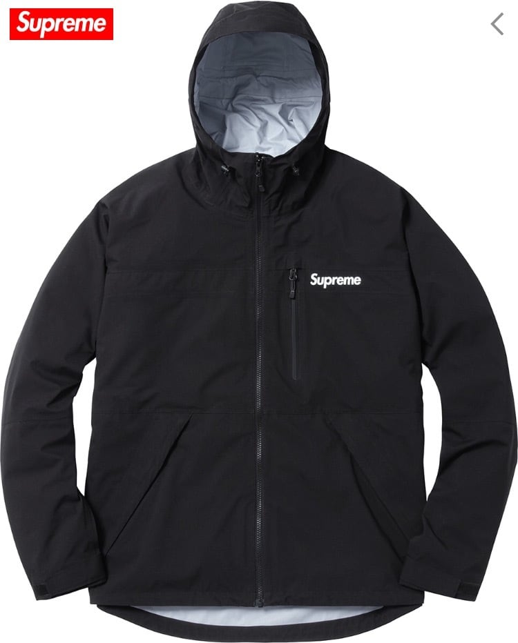 supreme 17ss taped seam jacket Black