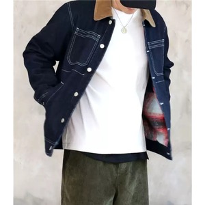 Front pocket design denim jacket P1023