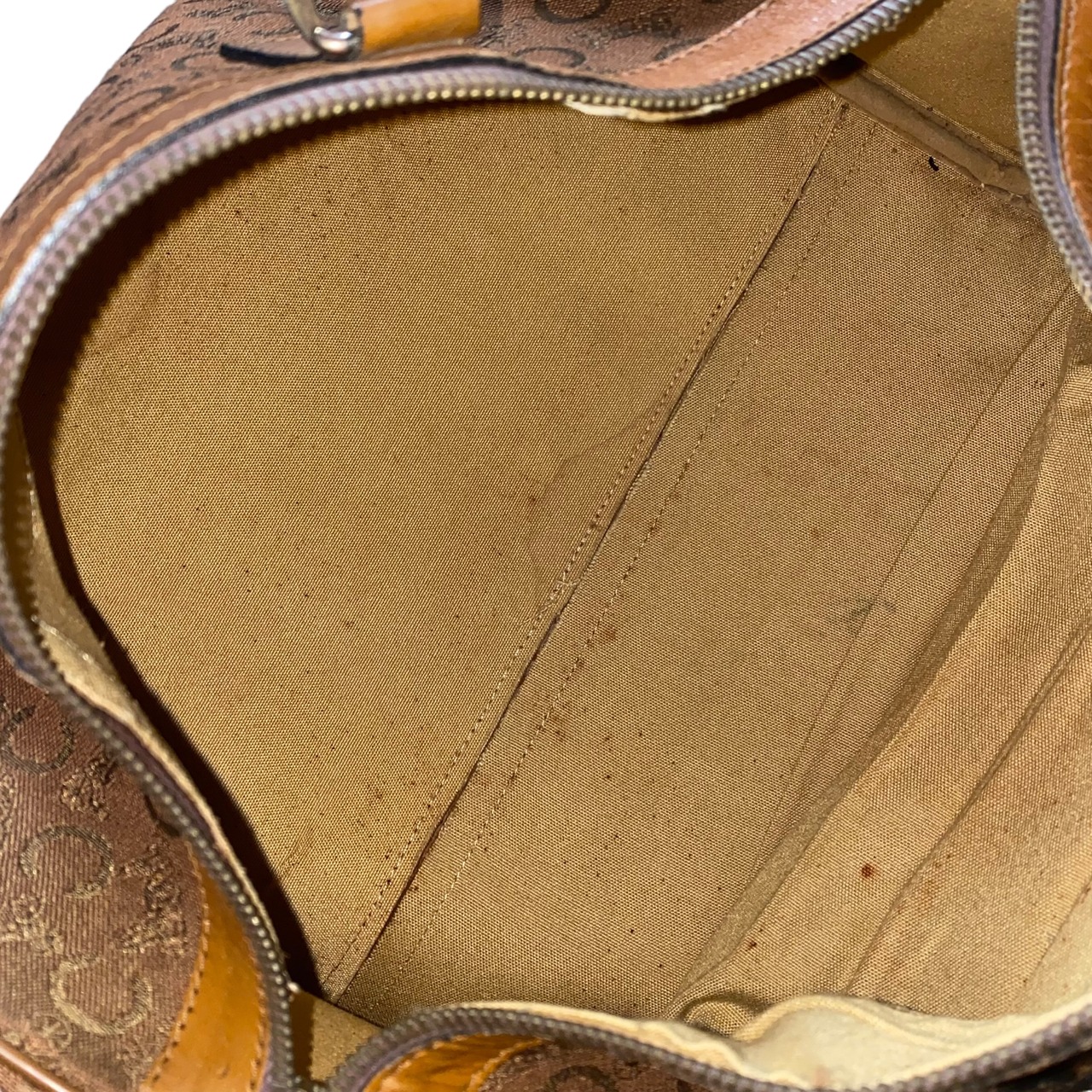 vintage CELINE brown canvas boston bag