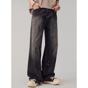 ダメージ加工 ストレートデニムパンツ af0051