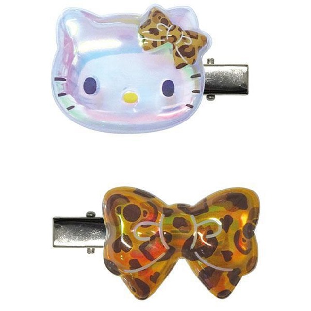サンリオハローキティぷっくりったいヘアクリップ2Pヒョウ柄(5301315)