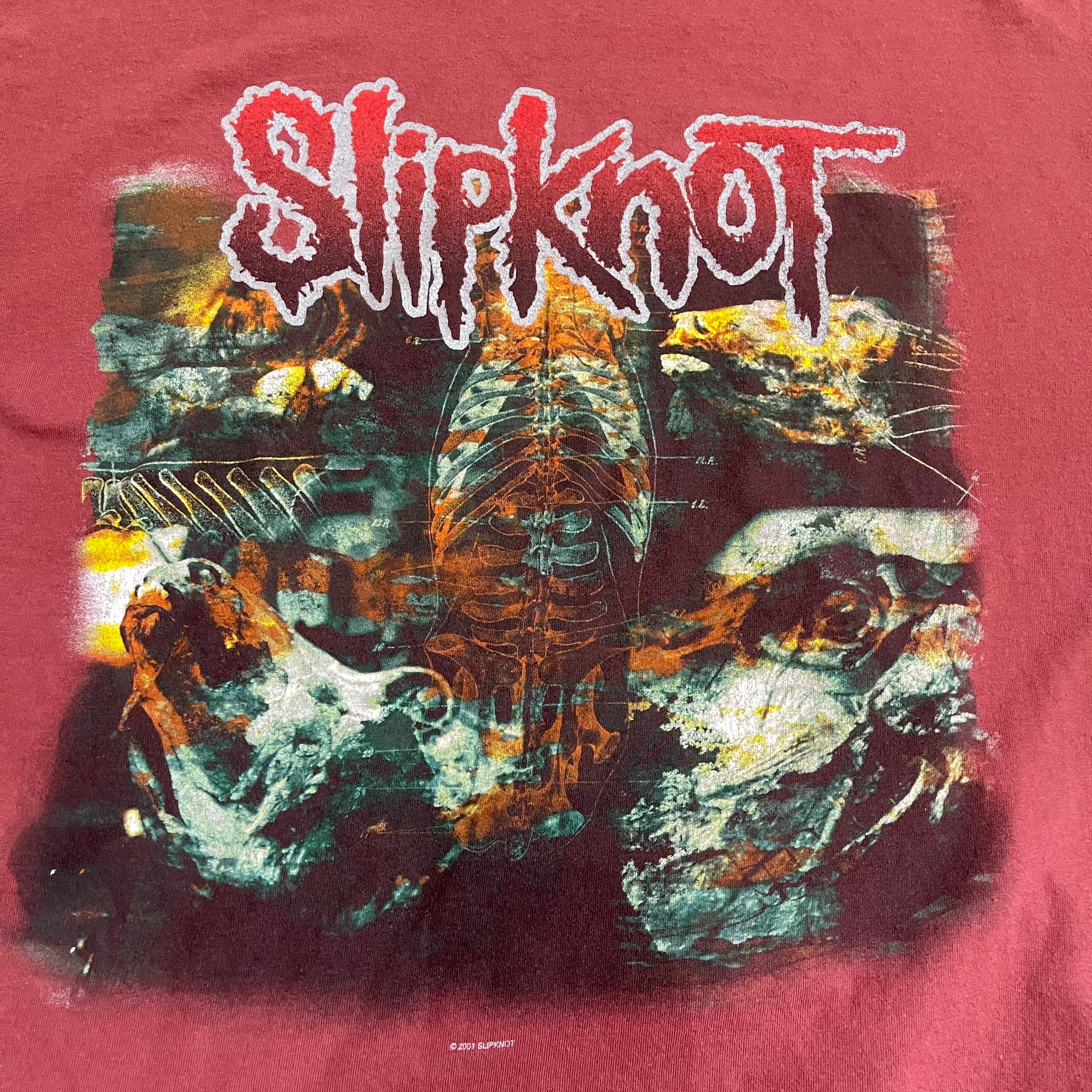 size:XL【 Slipknot 】スリップノット バンT バンドTシャツ プリントTシャツ 両面プリント 赤 古着 古着屋 高円寺 ビンテージ