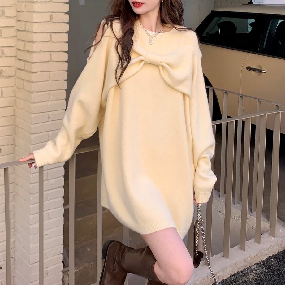 ワンピース レディース ミニワンピース プルオーバー チュニック ショート ショート丈 膝上 長袖 ラウンドネック 肌見せ 甘め リボン かわいい 大人可愛い おしゃれ お洒落 ラブリー キュート ガーリー 送料無料 存在感 フェミニン 無地 秋 冬 10代 20代 30代 学生 通学 デート お出かけ 女子会 パーティー イベント 着回し 普段使い 韓国 韓国系 ファッション コーデ スタイル 体型カバー プレゼント ギフト トレンド 流行 インスタ映え S M L XL 赤 レッド アプリコット