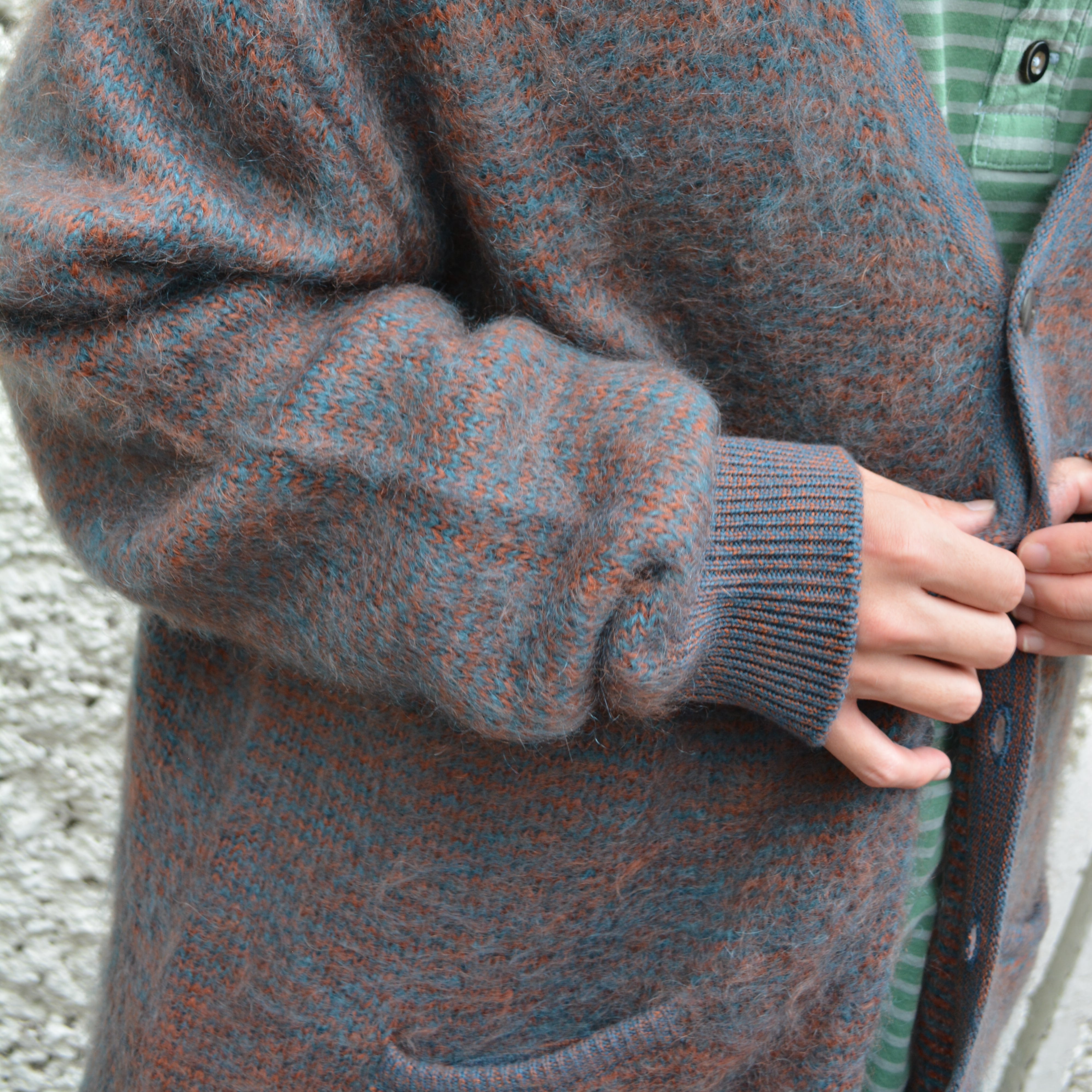 FILL THE BILL】MOHAIR CARDIGAN (ORANGE x GREEN) | HEIGHTS Online Store