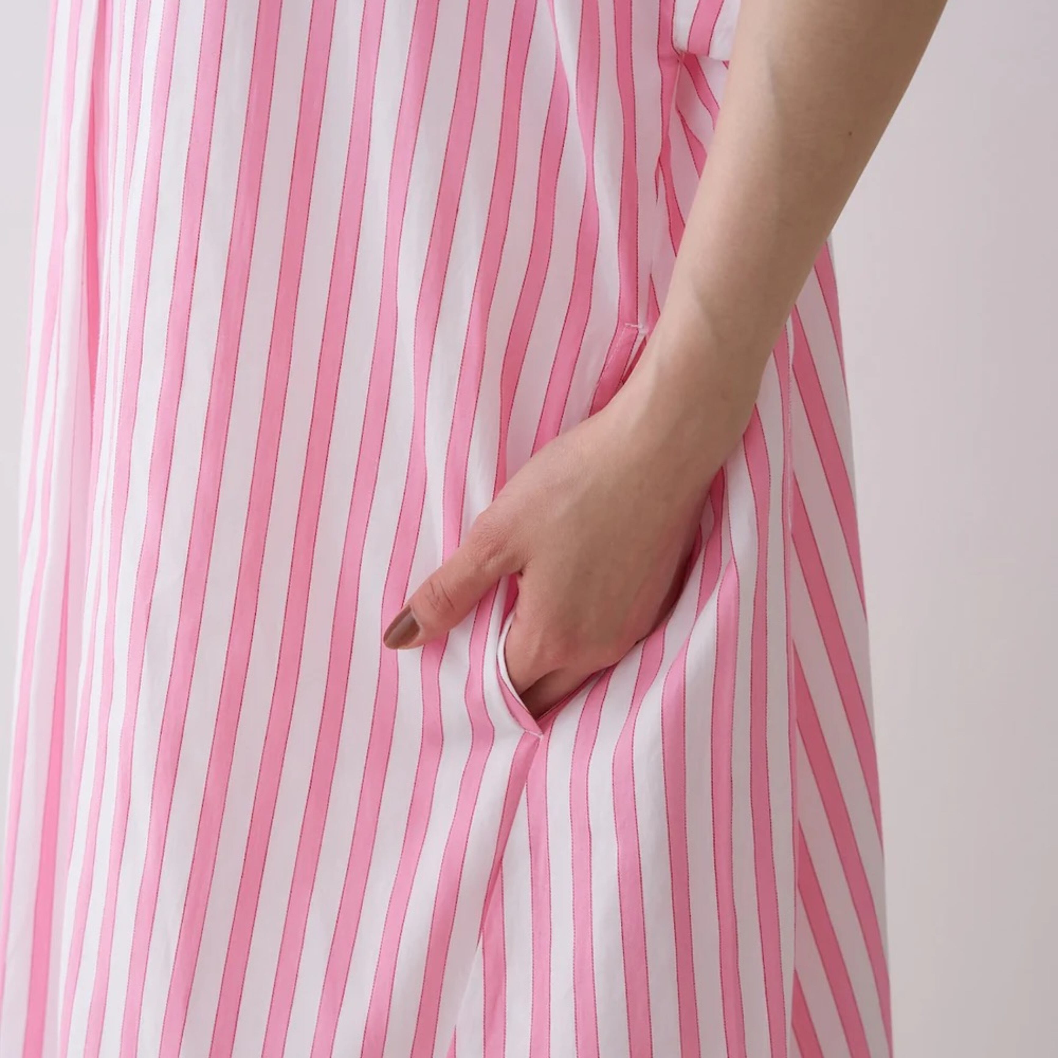 ne Quittez pas / POPLIN STRIPE BIG SHRITS DRESS｜PINK | Zakka so-la 