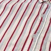 リーバイス LEVI STRAUSS リーバイ ストラウス ストライプ柄 半袖シャツ ワークシャツ サイズ M /ビンテージ/ホワイト×レッド×水色