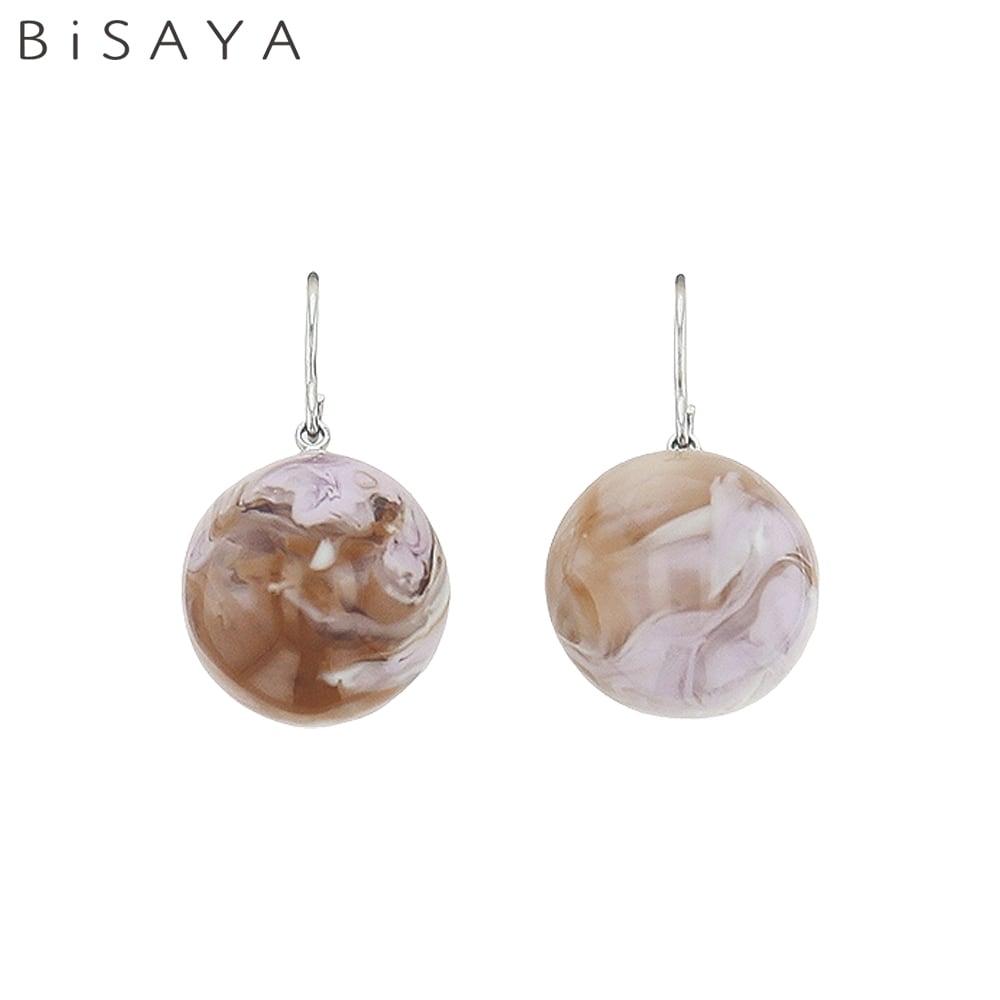 BiSAYA＞ ピアス ラウンド×マーブル BAP0016-PU（パープル） | iPhone