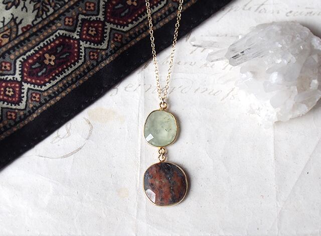 プレーナイトとロードナイトのネックレス