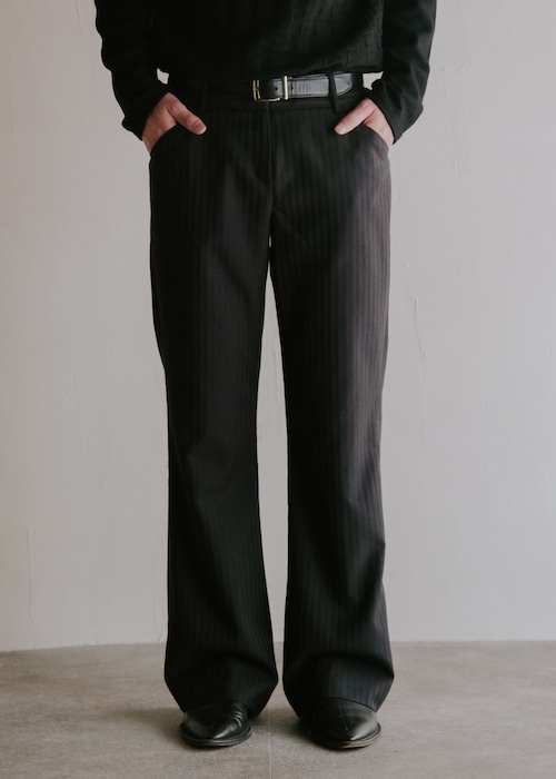 Stripe semi flare slacks
