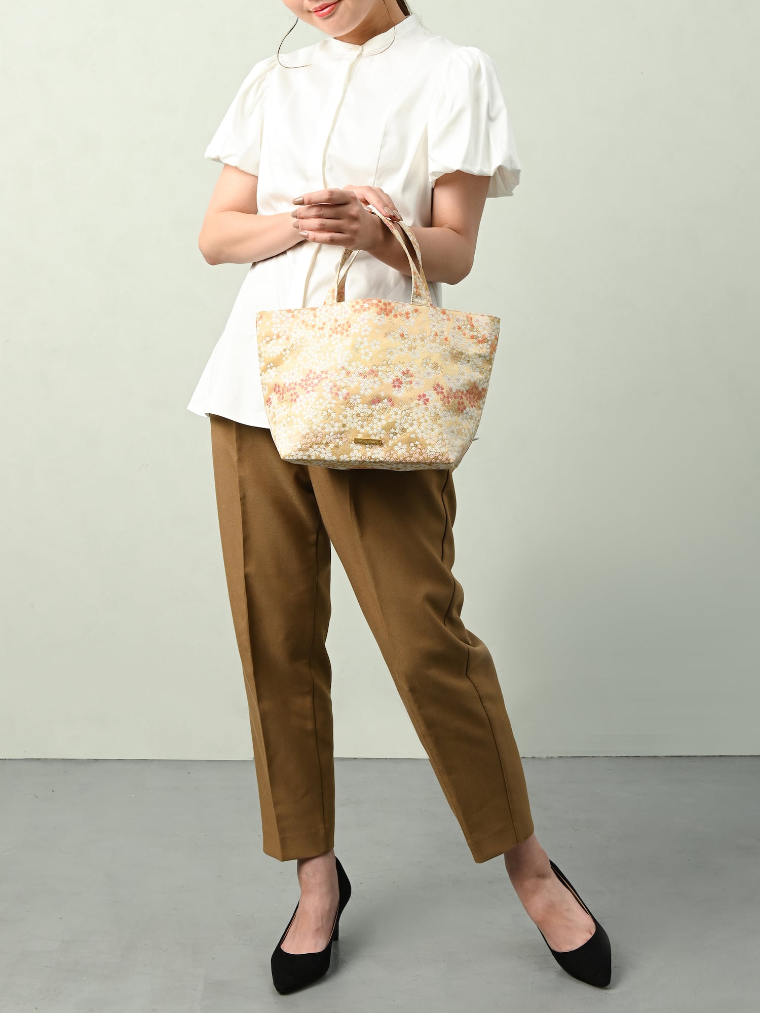 西陣織トートバッグ ヨコ SAKURA / NTM3 | Tomorrow Fabric