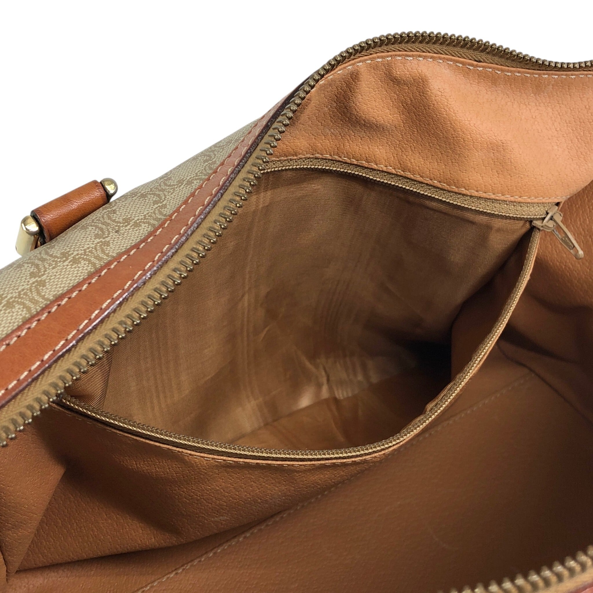 CELINE セリーヌ マカダム ショルダーバッグ ベージュ ブラゾン型押し