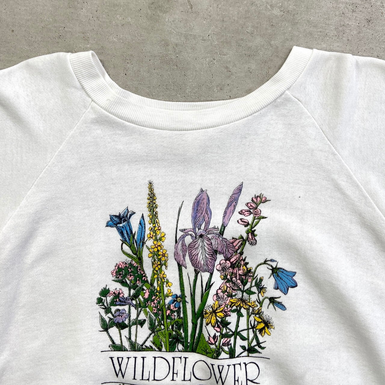90年代 WILD FLOWER フラワープリント ラグラン スウェットシャツ