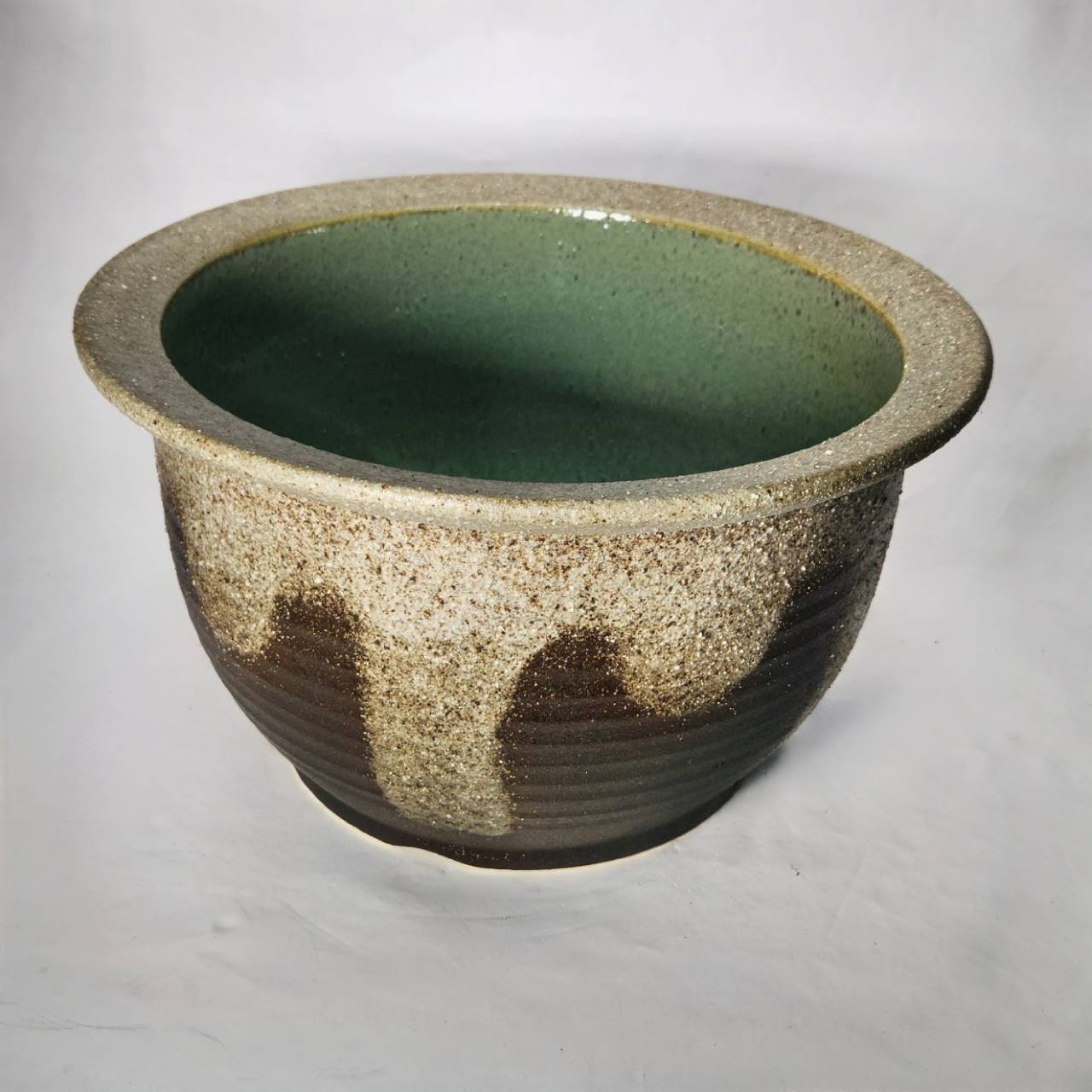 灰釉千段水鉢 15号／睡蓮鉢（信楽焼き・陶器・水鉢・めだか鉢・メダカ