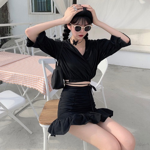 ✞ ダークリボンレースシャツブラウスAラインスカート ステッチ ✞ゴスロリ SM ミリ 甘ロリ クラロリ 和ロリ エレガント 黒ロリ 姫ロリ 華ロリ BB-BB0772085