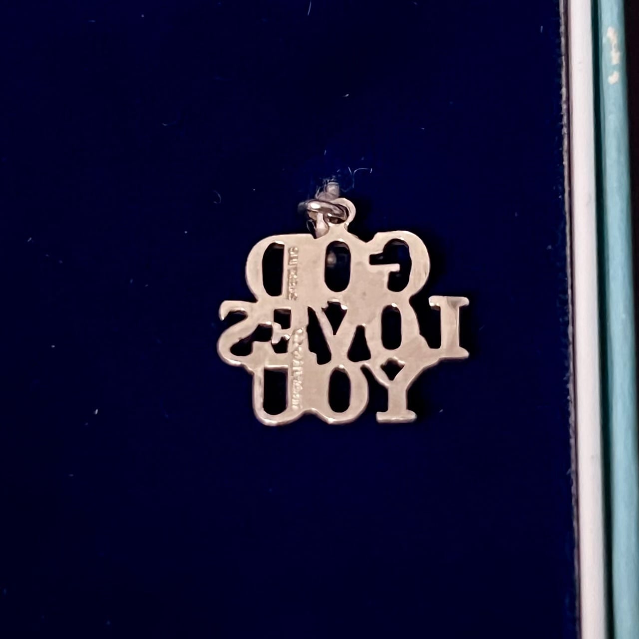 VINTAGE TIFFANY & CO. GOD LOVES YOU Charm Sterling Silver