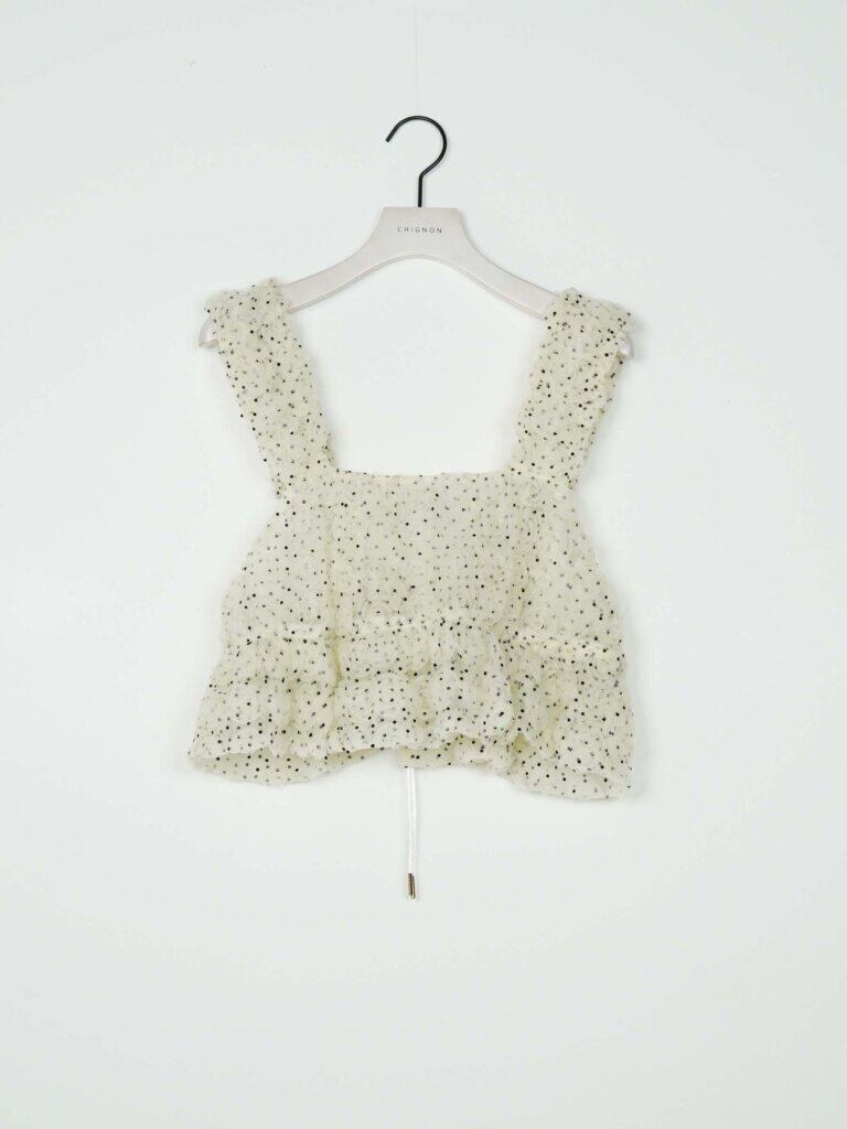 【12/上旬〜中旬入荷次第お届けのご予約】 CHIGNON/シニヨン ロゼットドットチュールビスチェ 1266-680NH