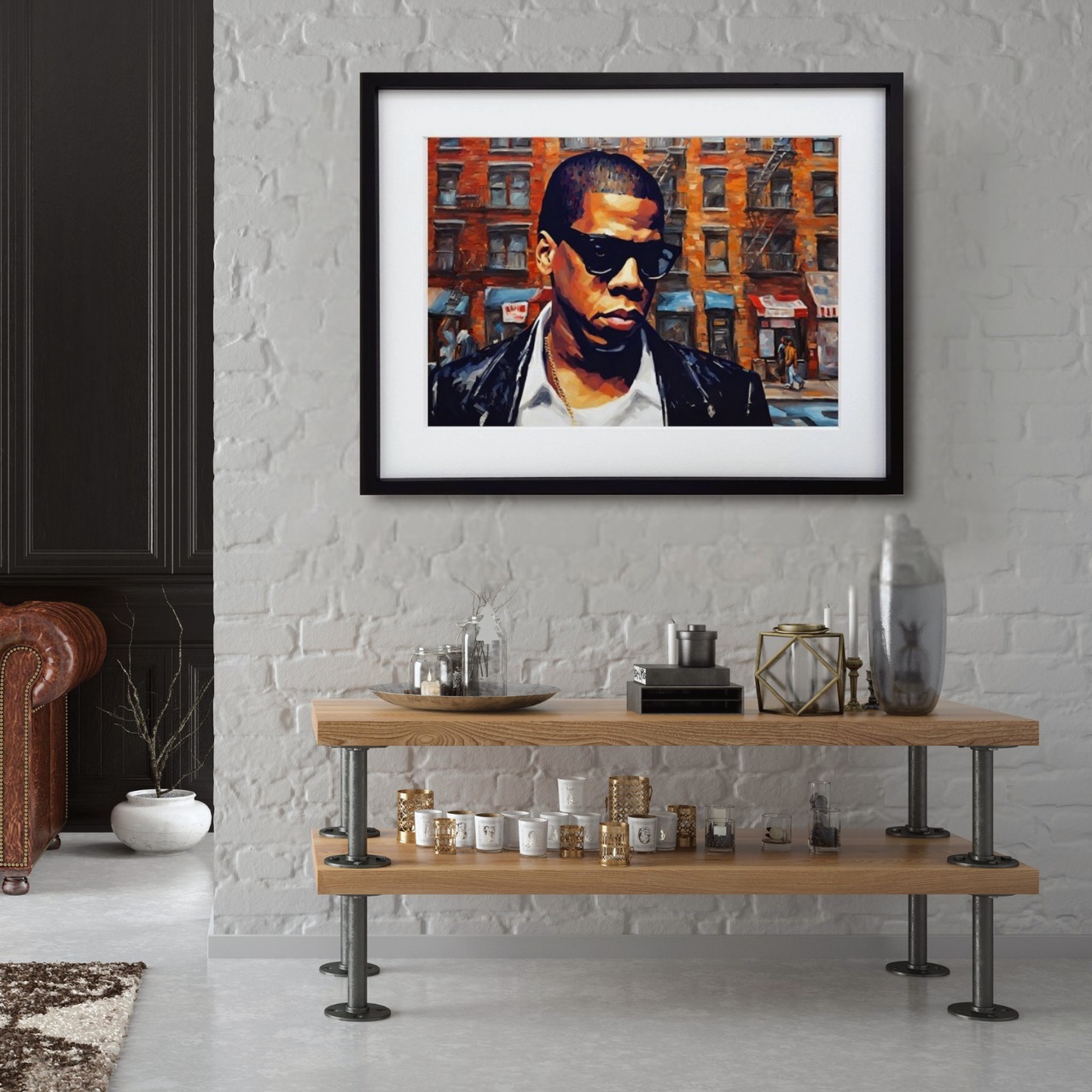 Empire Flow｜Jay-Zをオマージュしたストリートアートポスター｜ブルックリンの魂とモードが交差するスタイリッシュインテリアA3ポスター