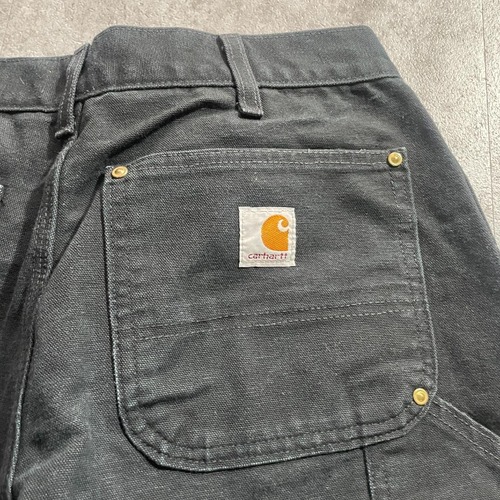 USA製 ブラック ダブルニー Carhartt B01 BLK 32×32 詳細写真3