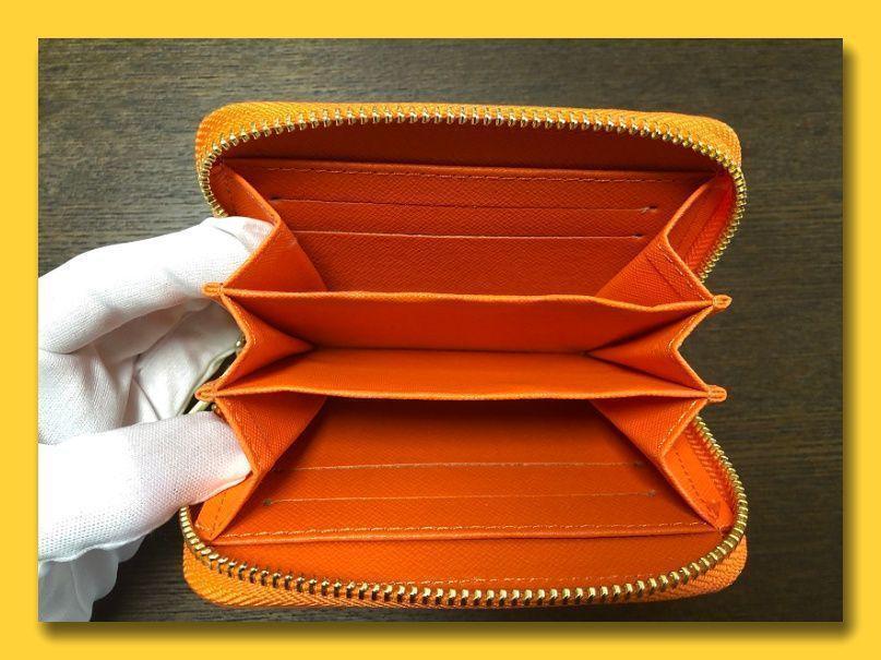 コインケース》本革 財布 二つ折り レディースメンズ オレンジ