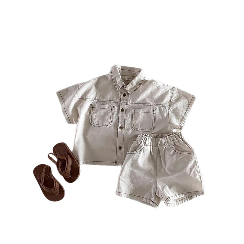 BABY&KID】夏新作ポケット付きデニムセットアップ | 韓国子供服通販