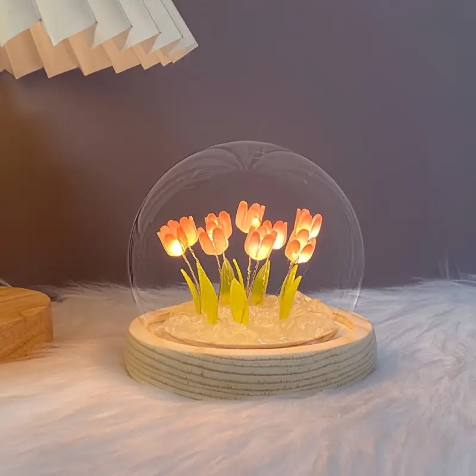チューリップ ナイトライト フラワー ドーム ガラス 韓国 北欧 ギフト