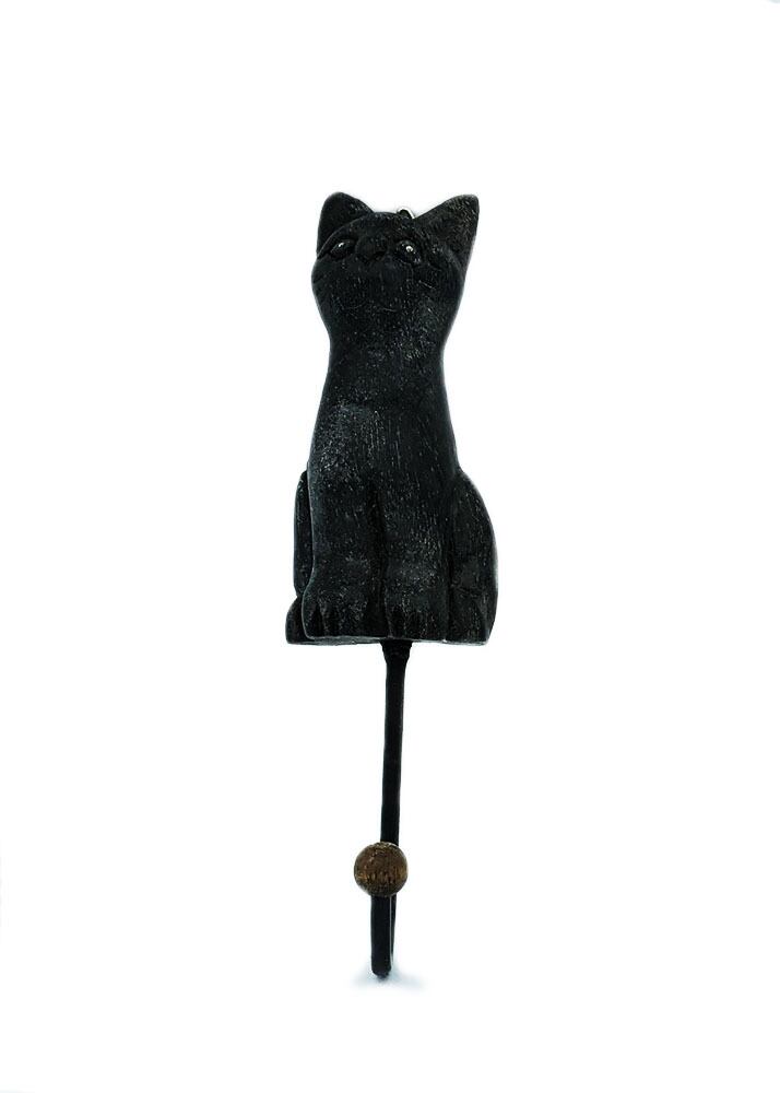 フック お座り黒猫 ネコ型木製フック | caeru