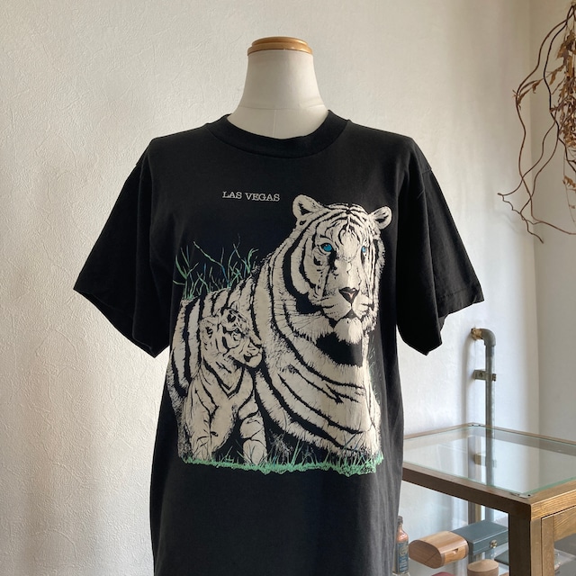 1980〜90s White Tiger T Shirt / made in USA