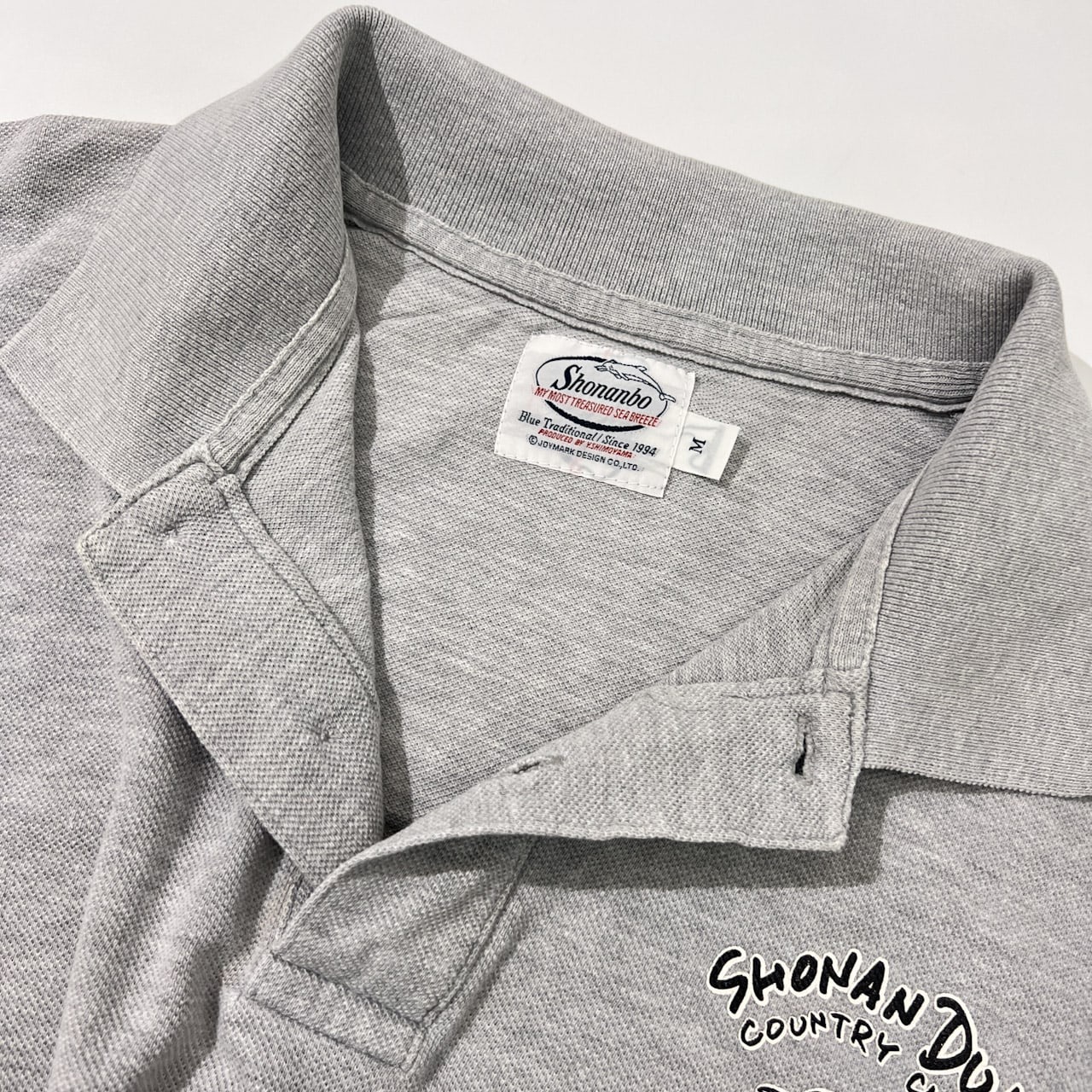 SHONANBO ショウナンボウ SHONAN DUKE プリント 半袖ポロシャツ M/グレー