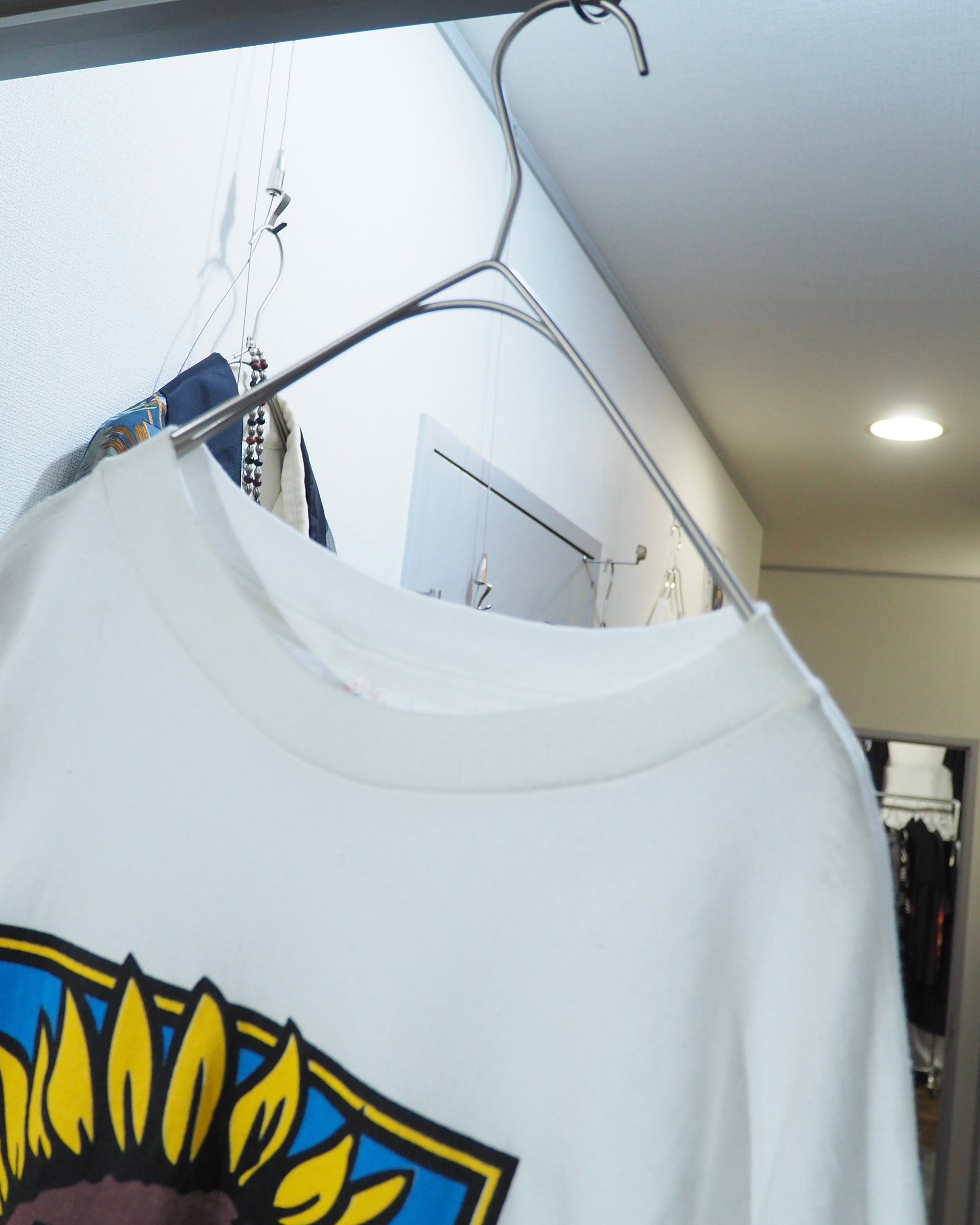 1990s ” 向日葵 ” Beautiful Sunflower printed vintage White SS Tee
