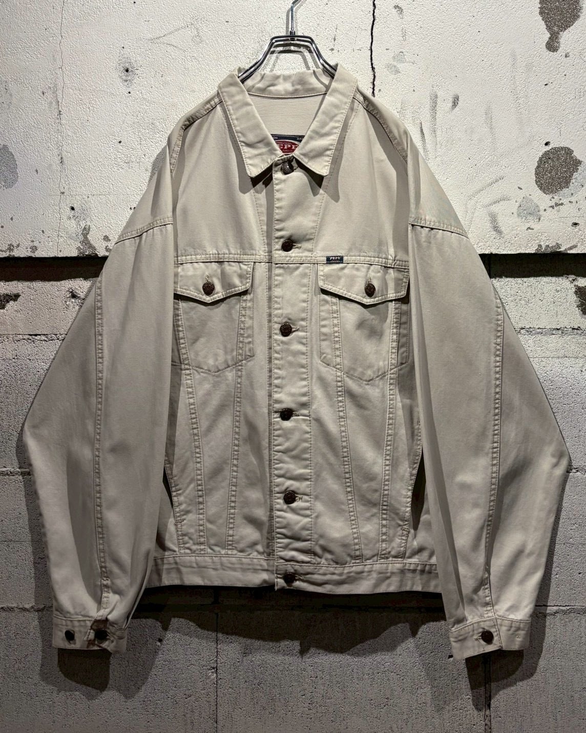 Caka otto】 “PEPE JEANS” Ivory Color Vintage Tracker Jacket | Caka