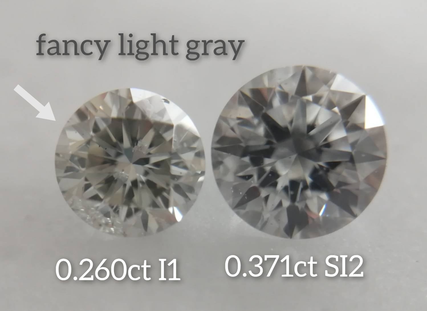 0078ctカラーグレーダイヤモンドルース/ LIGHT GRAY/ 0.078 ct