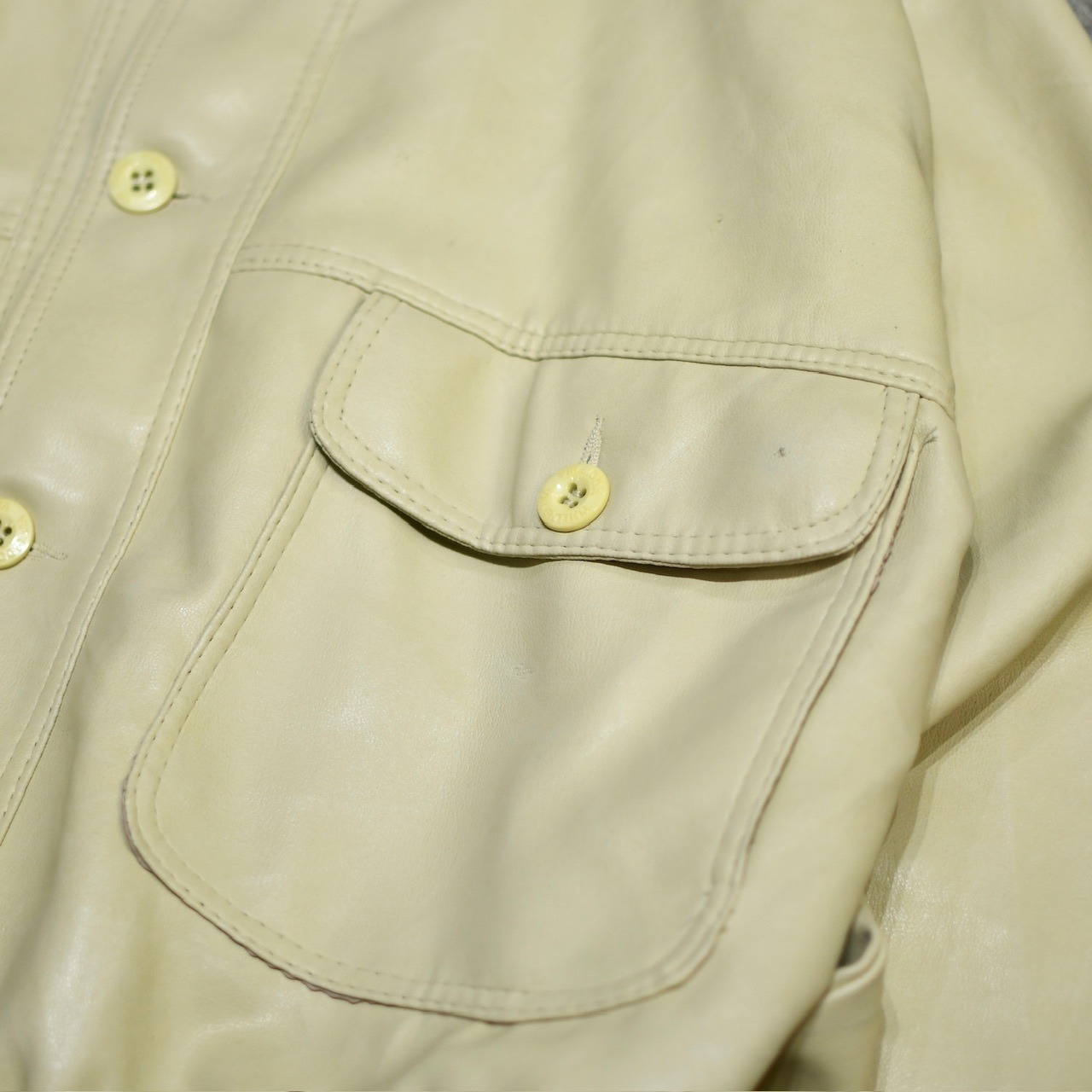 faux leather jacket ivory