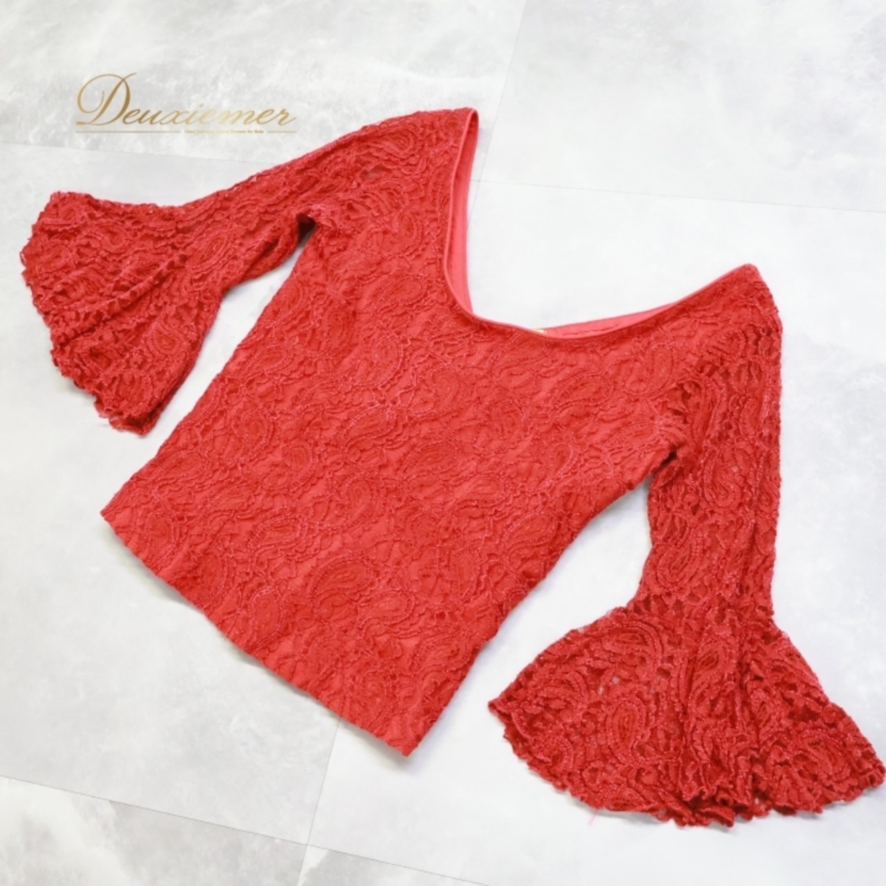 フラメンコ 衣装 トップス ブラウス 赤 レース ドセデルフラメンコ docedelflamenco レッド系 ダンス パーティ 発表会 フラメンコ衣装 トップスブラウス おしゃれ レースデザイン パーティー用 赤色 Mサイズ 発表会用 上品