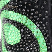 社交ダンス 衣装 スタンダードドレス ワンピース ドレス スタンダード 黒 緑 ベロア フリル レース デモ 競技 ダンス パーティ 発表会 上品 羽 高級感 ブラック系 グリーン系 ゴージャス スカート チュール おしゃれ 上品 高級衣装 ショー 衣装 美しい 華やか 大人用