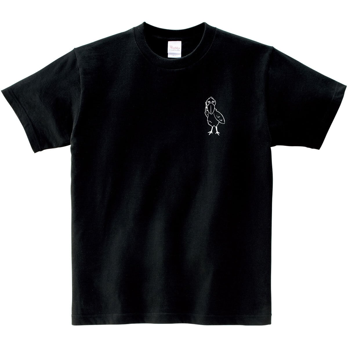 スマホ持ってるハシビロコウ  Tシャツ am88 ハシビロコウ スマートフォン おもしろ tシャツ 線画 鳥 とり トリ スマホ はしびろこう
