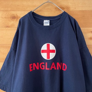 【GILDAN】England ロゴ 半袖 Tシャツ イギリス XL ビッグサイズ ネイビー US古着 アメリカ古着