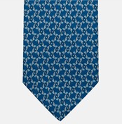 3-Fold Silk Tie, Floral Pattern, Light Blue - JA056337-11