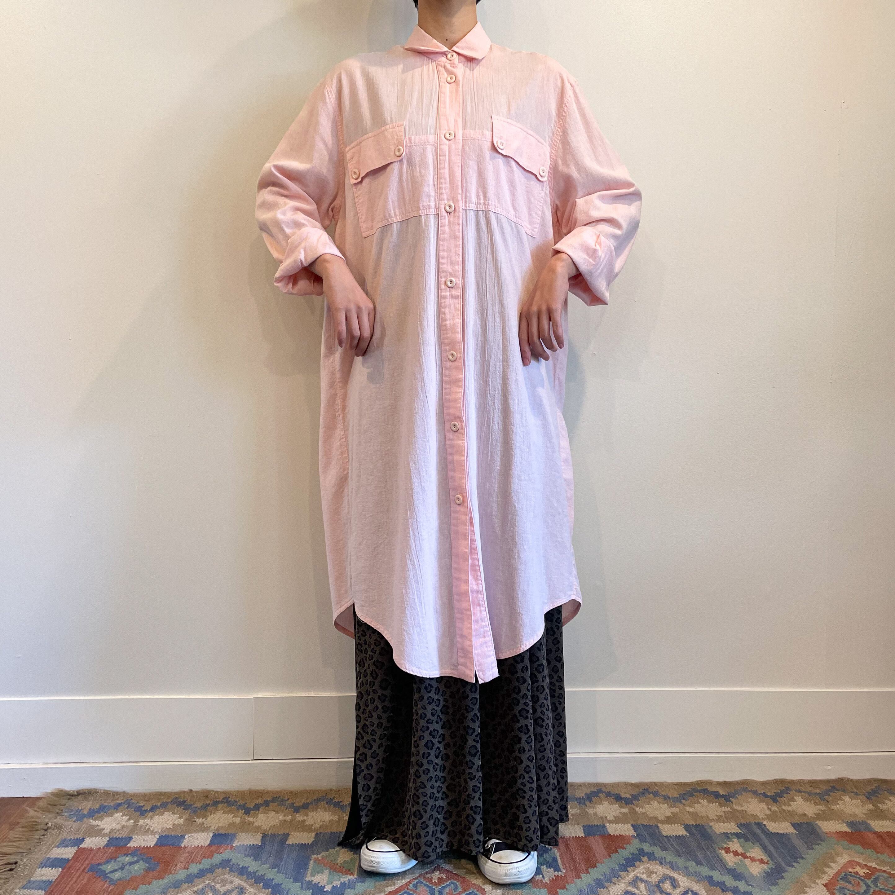 シャツワンピース ベビーピンク Monique Vintagestore 古着の通販サイト シャツワンピース ベビーピンク Monique Vintagestore 古着の通販サイト