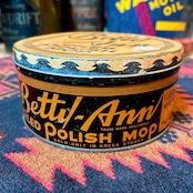 Betty Ann Litho metal can Oild Polish Mop tin 缶 vintage MU-95