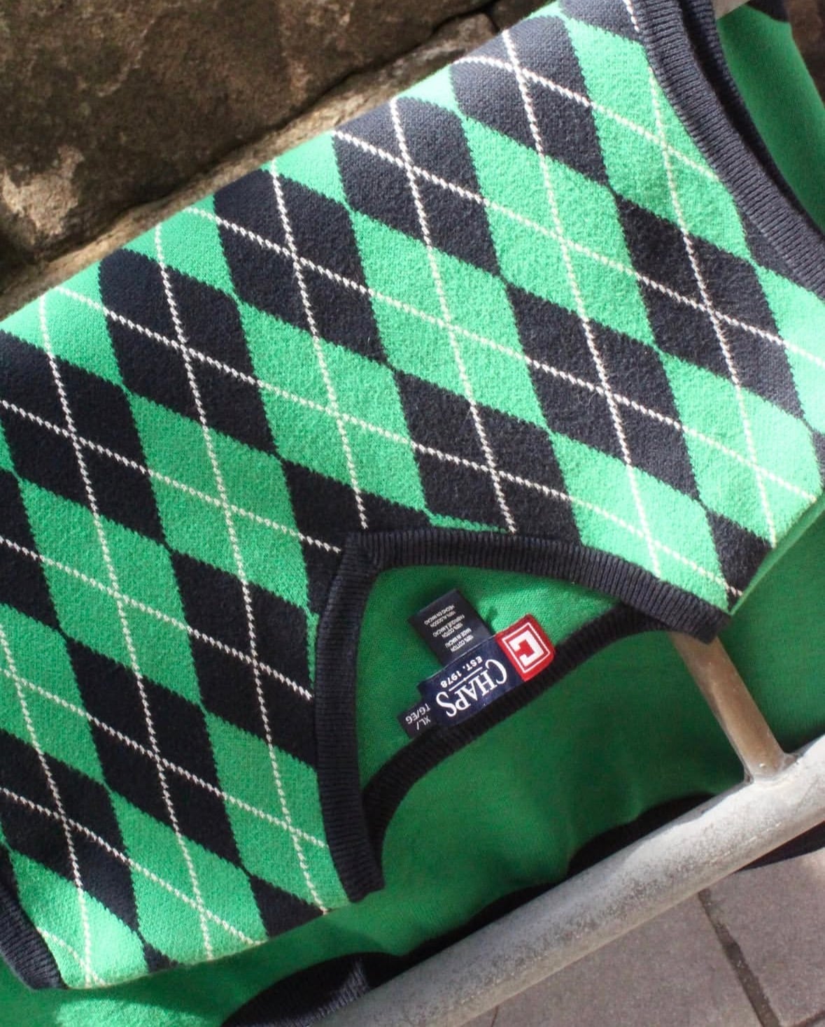 00s CHAPS Argyle Pattern Cotton Knit Vest