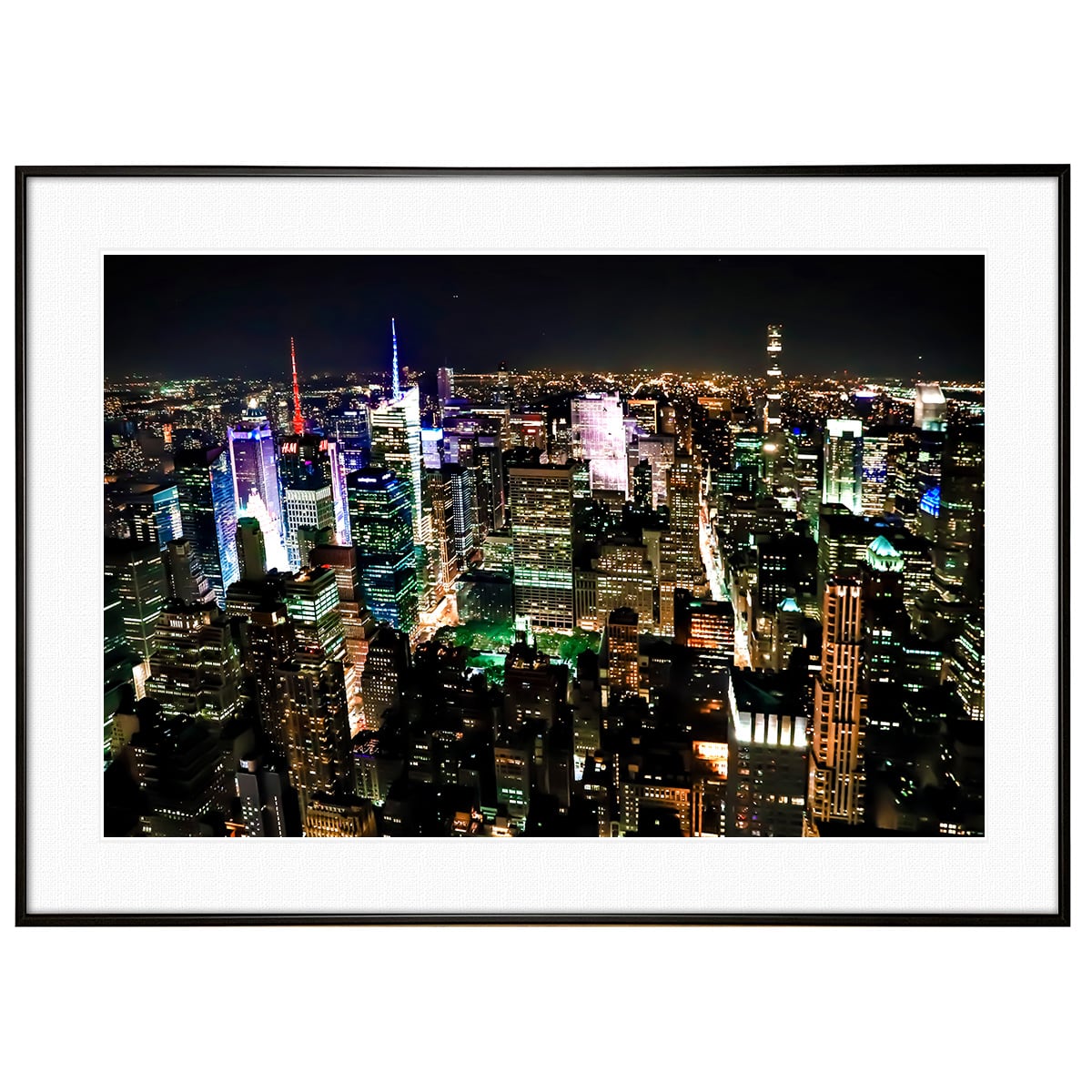 夜景写真 アメリカニューヨーク・シティ インテリアアートポスター額装 AS0440