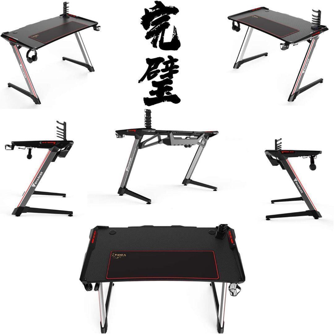 ゲーミングデスク 幅120cm奥行63cm高さ77cm RGBライティング