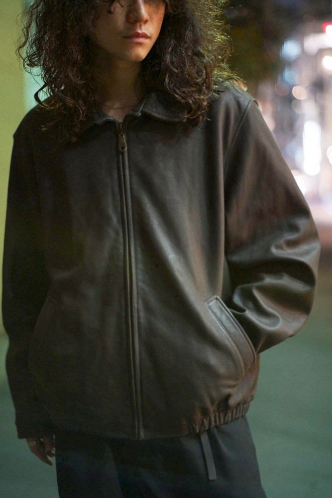 Columbia] Vintage Single Leather Jacket Wool Lining [1990s