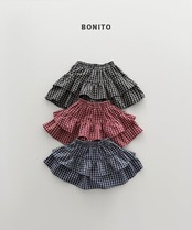 韓国子供服 / BONITO / 26Autumn / チェック柄 ティアードスカート / 秋服 *12M~JM *