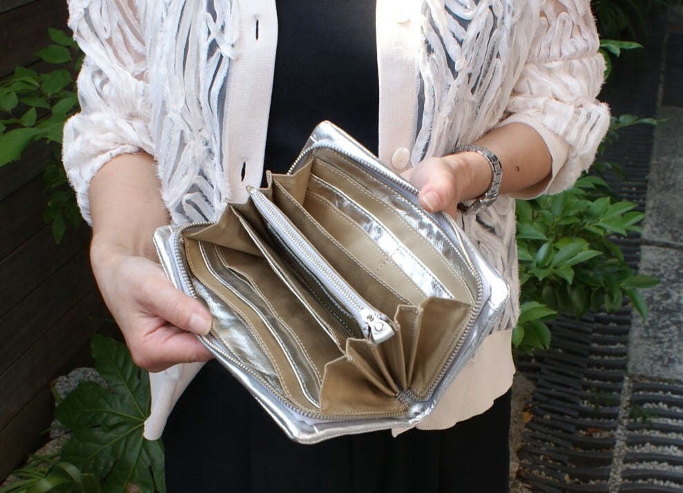 rena】【豊岡製】◇純金箔革製品・限定生産☆スペイン牛革（仔牛革）手